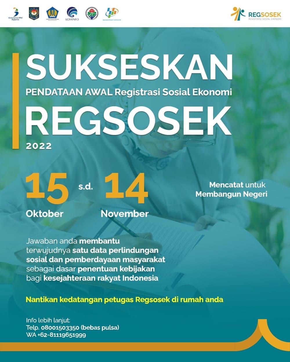 Pendataan Awal Registrasi Sosial Ekonomi Dimulai