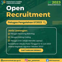 Open Recruitment Petugas Pengolahan ST2023